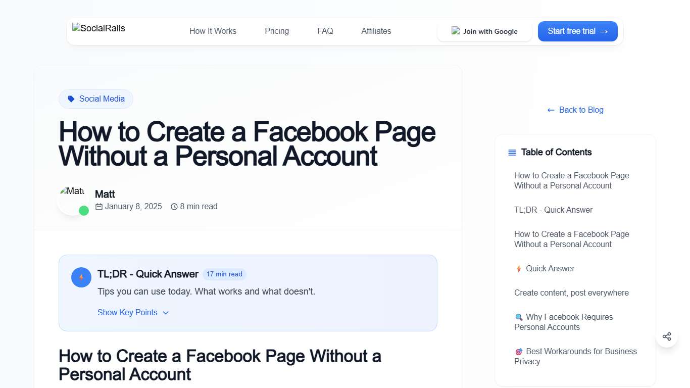 How to Create a Facebook Page Without a Personal Account